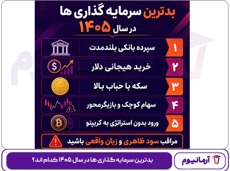 بدترین سرمایه گذاری ها در سال ۱۴۰۵ کدام اند؟